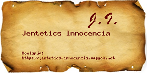 Jentetics Innocencia névjegykártya